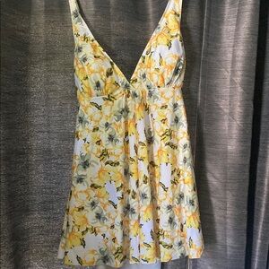 Nicole Miller Yellow and White Floral One-Piece Swimsuit
